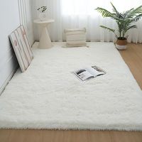 Tapis central Salon Shaggy High Pile Polyester Extra Épais Fabriqué à la Machine Rectangle Moderne Antidérapant Anti Fatigue Zone Personnalisée