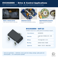 Transistor MOSFET à canal N 20V 2.9A SOT-23, niveau logique, faible RDS(on) 57 mΩ, convertisseur DC-DC, commande de moteur, équivalent SI2302DDS