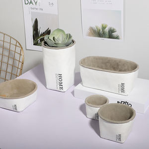 Unico sacchetto di carta di disegno opaco <span class=keywords><strong>cemento</strong></span> decorazione della casa vaso da fiori/decorazione del giardino all'aperto pentole <span class=keywords><strong>per</strong></span> succulente - Product Image 2