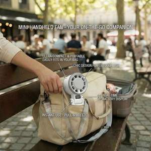 <b>Usb</b>-C Rechargeable Handheld Ice Pack Cooling 13500Rpm High 5 Speed <b>Mini</b> <b>Fan</b> for Outdoor Activities - Product Image 2