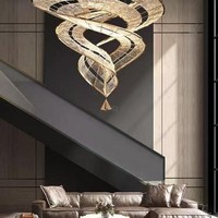 Lustre moderne en acrylique rotatif pour villa, escalier, nouvelle conception ANNO 2026