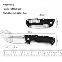 Vente directe d'usine, couteau pliant d'extérieur avec lame S35VN et manche G10, couteau de chasse multifonctionnel portable de qualité industrielle