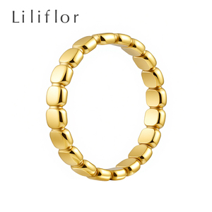 Vente en gros de mode, <span class=keywords><strong>bague</strong></span> géométrique <span class=keywords><strong>plate</strong></span> <span class=keywords><strong>ronde</strong></span> en acier inoxydable plaqué or 18 carats, étanche, pour femmes, bijoux fins, cadeau R254589 - Product Image 2