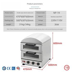 Nuevo Horno Eléctrico Comercial de Doble Plataforma, Automático, de 2 Niveles y 4 Bandejas, de Alta Resistencia para Panaderías y Pizzerías - Product Image 2