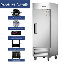 Congélateur vertical à porte unique pour cuisine commerciale, armoire de congélation à porte unique pour supermarché