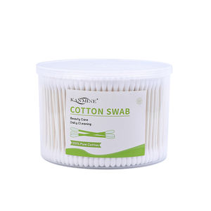 Doble cabeza Q-tips aplicador extensión de pestañas 500 piezas algodón Bud papel bastoncillo de algodón con caja redonda - Product Image 4