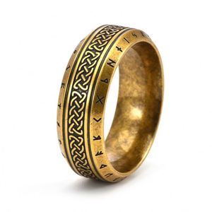 New Design <b>Ring</b> Vintage Nordic Celtic Knot <b>Viking</b> Amulet Words Ancient Gold Stainless Steel <b>Men</b> Size 7-13 <b>Ring</b> Jewelry - Product Image 4