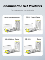 Caja de Cables de Datos para Computadora e Impresora, Cable de Carga Micro USB con Carga Rápida de 2.4A, Blindaje Trenzado, Adaptador para Auto y Auriculares