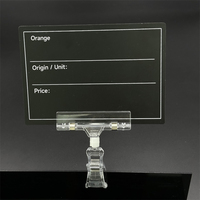 Étiquettes de prix réglables en PVC effaçable tableau noir avec clips pour utilisation en magasin et au bureau