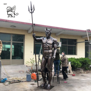 Décoration de jardin extérieur Art métal célèbre grandeur nature grec <span class=keywords><strong>nu</strong></span> guerrier dieu de la mer Statue grand Bronze Poséidon Statues Sculpture - Product Image 3