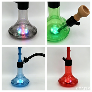Cachimba Portátil de Plástico Tipo Recto con Luz LED y 1 Manguera, Ecológica, para Viajes y Uso en Bares - Product Image 2