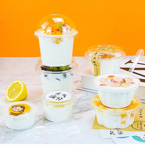 Gobelet en plastique jetable à paroi simple en PP avec couvercle pour aliments, <span class=keywords><strong>yaourt</strong></span>, dessert, pudding, gâteau, crème glacée, qualité alimentaire, logo personnalisé - Product Image 4