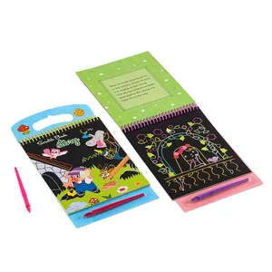 Hoge Kwaliteit Diy Regenboog Magic Scratch Art Crafts Papier Kras Tekenboek Kinderen Zwart Papier