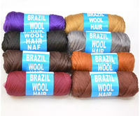 Cheveux Synthétiques Acryliques Noirs pour Tresses Africaines, Fil de Laine Brésilien de 70g pour Tressage