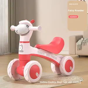 Alpaca Scooter de plástico para niños, coche de equilibrio de cuatro ruedas, andador de juguete para bebés para niños de 1 a 3 años, ayuda para caminar - Product Image 2