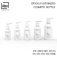 Flacon de soin corporel en plastique transparent de luxe, vide, 250 ml et 500 ml, avec pompe à lotion, échantillon gratuit, flacon de shampoing, faible MOQ