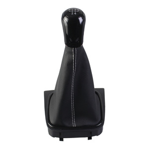 Volkswagen Car Gear <b>Knob</b> Black Leather 5 6 Speed <b>Shift</b> <b>Knob</b> Ergonomic Design For Golf Jetta MK5 MK6 - Product Image 4