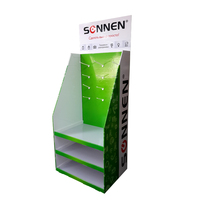 Étagère au détail durable prête à l'emploi Lumières LED ondulées promotion ampoules accessoires Présentoirs Présentoir de sol en carton support