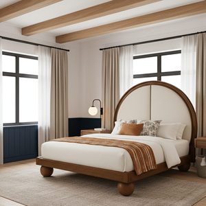 Lit en bois massif de luxe Dream Ease, cadre de lit en bois de qualité supérieure, mobilier de chambre moderne pour villas, hôtels et maisons haut de gamme - Product Image 2
