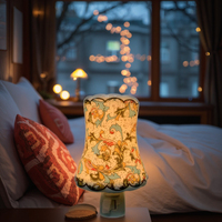 Lampe de chevet moderne en céramique Guangli GL-TC4, taille moyenne, ampoule incandescente blanc chaud, décoration, prise murale