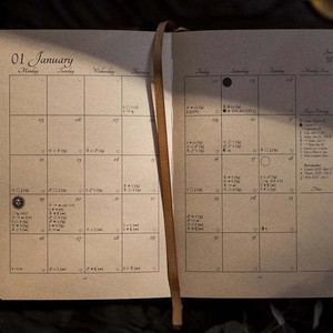 Carnet céleste en cuir noir, 120 feuilles, impression laminée, journal d'astrologie pour adultes - Product Image 5