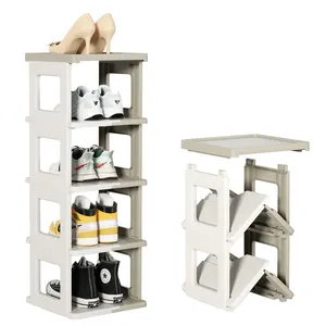 HAIXIN Dobrável 5 Tier Shoe Storage Cabinet Entryway Sneaker Rack Free Standing Shoe Racks Organizador para Homens