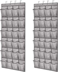 24 כיסים גדולים רשת תלויים על קיר תיק אחסון נעליים מארגן מעל דלת עבור גברים נשים נעלי ילדים - Product Image 6