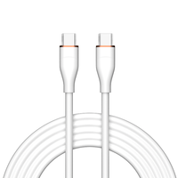 Kabel Data USB C ke USB C Silikon PD 60W Berkualitas Tinggi untuk Pengisian Daya Printer Samsung Note 20 Grosir