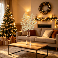 Künstliche Handgefertigte Umweltfreundliche Gold-Glitzer-Blattsprühung Schimmernde Blätter 70cm/27,5 Zoll für Weihnachts-Heimdekoration Großhandel OEM