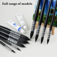 Fournitures d'art Pinceau de qualité artistique Pinceau à cheveux synthétiques noirs synthétiques Pinceau à peinture Quill Aquarelle Pinceaux d'artiste