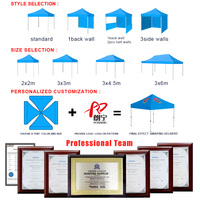 Tente de Stand Commerciale Personnalisée, Publicitaire Pleine Couleur, 10x10ft 10x20ft, Impression de Logo, Livraison Rapide, Économique, Sans MOQ