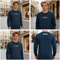 T-shirt à manches longues en jersey 100 % coton peigné 32S, tissu fin 150 GSM, coupe décontractée pour les affaires, pour les 7-28 ans