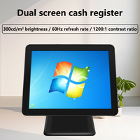 Sistema de Punto de Venta con Pantalla Táctil Dual de 15.6 Pulgadas, Terminal de Punto de Venta Todo en Uno, Sistema de Punto de Venta para Restaurantes y Comercios Minoristas