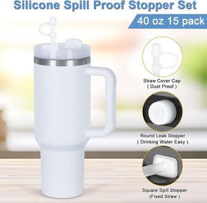 New Glass Stainless Steel Insulated 40Oz Mug Cup Tumbler <b>With</b> Spill Proof Lid <b>With</b> Handle <b>With</b> <b>Straw</b> - Product Image 3