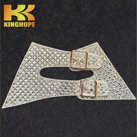 Accessoires supérieurs de chaussure plate-Double sangle à boucle réglable avec décor de perles