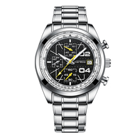 Montre pour femme en or Q1022, boîtier en alliage, cadran carré 44 mm, bracelet 22 mm, mouvement à quartz, affichage de la date, chiffres romains, fermoir caché, boîte