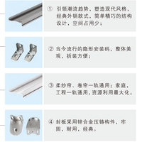 Offre Spéciale Puissance Manteau Blanc Et Gris Store Rail Pièces de Fenêtre Rideau Ascendante De Cassette Zèbre Rail En Aluminium