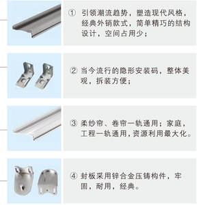Vendita calda Power Coat bianco e grigio Roller Blind Rail Window Parts <span class=keywords><strong>tenda</strong></span> Bottom Up bean Cassette Zebra alluminio Track - Product Image 2