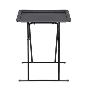 Home Furniture Custom Logo OEM And ODM Colorful Portable Folding End Table With Plastic Tray