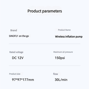 <span class=keywords><strong>Compresseur</strong></span> d'Air Numérique sans Fil 150 PSI <span class=keywords><strong>avec</strong></span> Gonfleur de Pneus ABS et Fonction Brise-Vitre Coupe-Ceinture pour Pneus de Voiture - Product Image 4