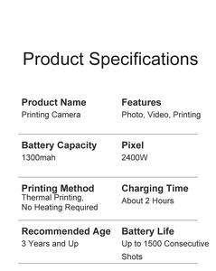 Kinderen Instant Print Camera Kinderen 1080P Video Hd Mini Camera Met Thermisch Fotopapier Digitale Camera Kind Voor Geschenken Speelgoed - Product Image 6