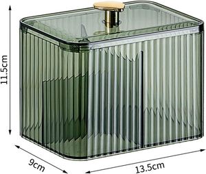 Contenedor para Hisopos de Baño, Dispensador de Bolas de Algodón/Hisopos de 3 Secciones, Organizador de Boticario con 3 Compartimentos - Product Image 4