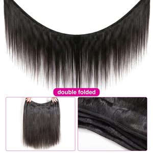 Extensions de cheveux naturels indiens 12A 16A, lisses comme des baguettes, non traités, 30 pouces, lots de 3 ou 4, noir naturel - Product Image 5