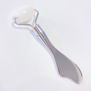 Masseur facial Gua Sha anti-rides en jade blanc, outil de sculpture du visage, rouleau de massage en jade, ensemble Gua Sha - Product Image 4