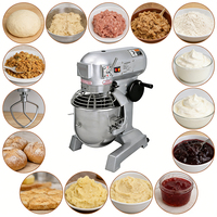 Mélangeur alimentaire commercial 3-en-1 avec agitateur, batteur à pâte et fouet à crème, bol en acier inoxydable, 3 vitesses, capacité 5-8 kg pour produits laitiers