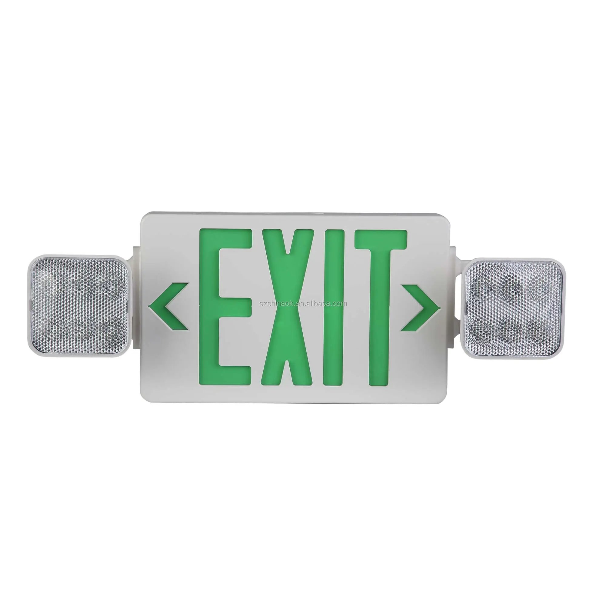 American standard 120/277V rechargeable backup battery wall mount emergency exit sign combo led emergency light