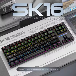 SK16 RGB Wired Mechanical Gaming <b>Keyboard</b> 87 Keys Ergonomic Design Customizable Backlight USB-C Wired for Esports - Product Image 5