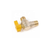 Válvula de bola de latón manual OEM de 1/2 pulgada FIP x 5/8 pulgada para gas/agua con mango, accesorio de fontanería Green Rain