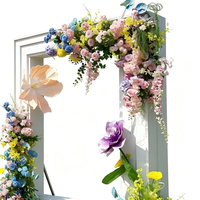 Cadre géant de fleurs artificielles – Décoration murale artistique, cadre floral de luxe personnalisé pour mariage, événement, centre commercial, maison, jardin, fête