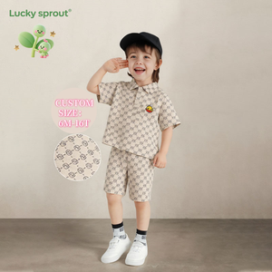 Packs de polos pour enfants Lucky Sprout en gros – <span class=keywords><strong>T</strong></span>-shirts à manches courtes pour bébés garçons, collection é<span class=keywords><strong>t</strong></span>é 2025, polos imprimés, ensembles de dessins animés pour bébés - Product Image 1